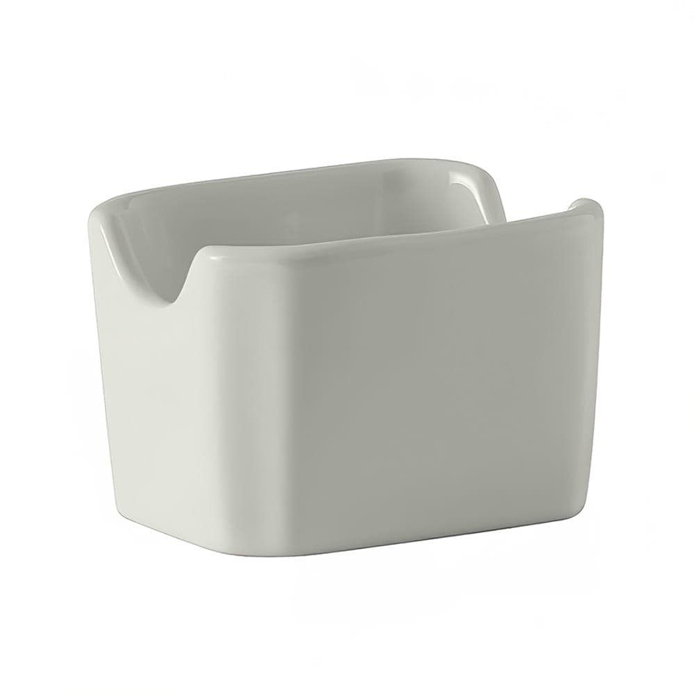 Tuxton BWQ-034 Rectangular Sugar Caddy - Ceramic, White