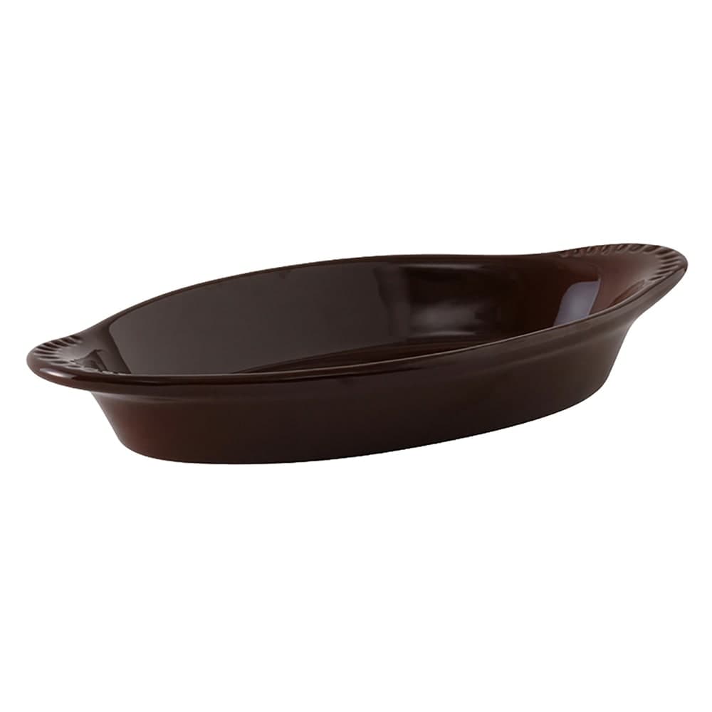 Tuxton DMN-080 8 oz. Oval, DuraTux®© Welsh Rarebit - Ceramic, Mahogany