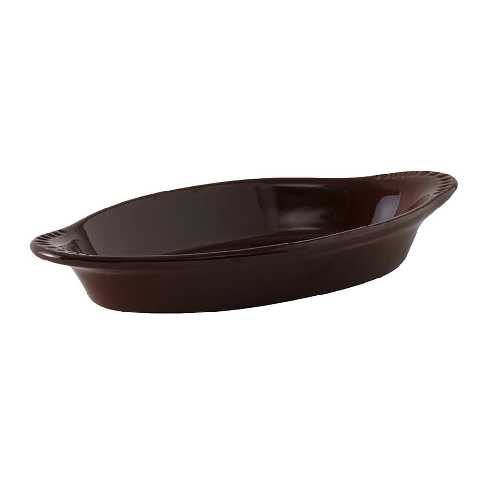 Tuxton DMN-120 12 oz. Oval, DuraTux®© Welsh Rarebit - Ceramic, Mahogany