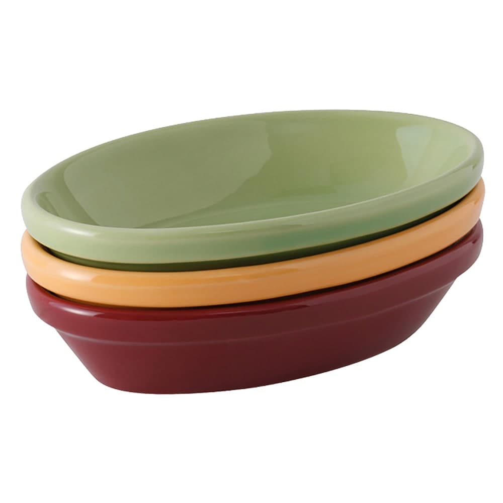Tuxton DYK-0803 8 oz Oval DuraTux®© Casserole Dish - Ceramic, Assorted Colors