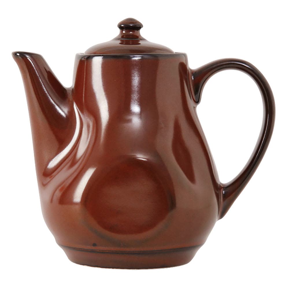 Tuxton GAR-101 17 oz Ceramic Teapot with Lid - Red Rock