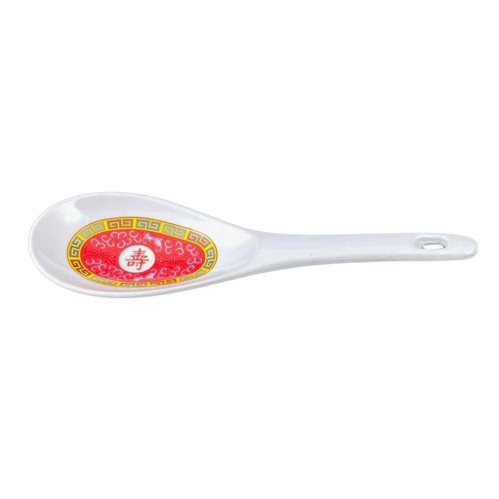 Thunder Group 7005R 1 1/2 oz Melamine Rice Ladle, Red/White