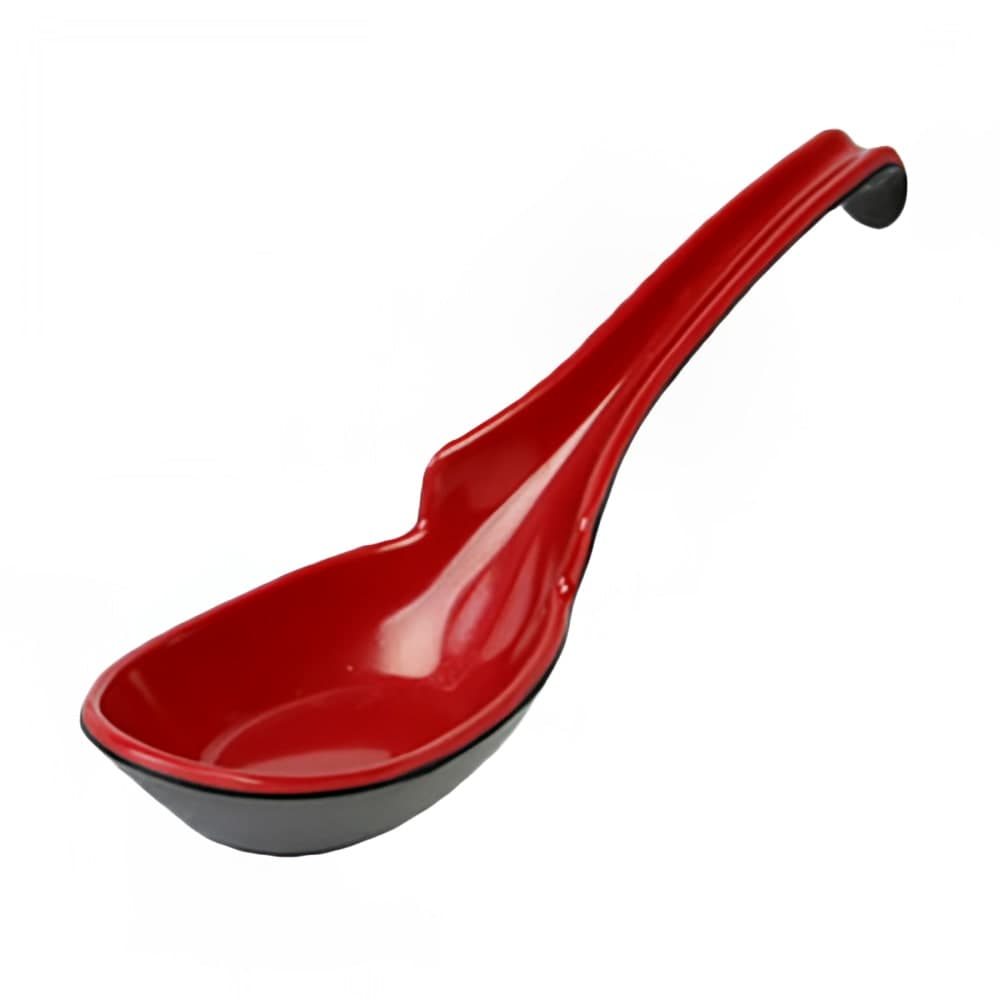 Thunder Group 7100JBR 1 oz Melamine Soba/Rice Spoon, Red/Black