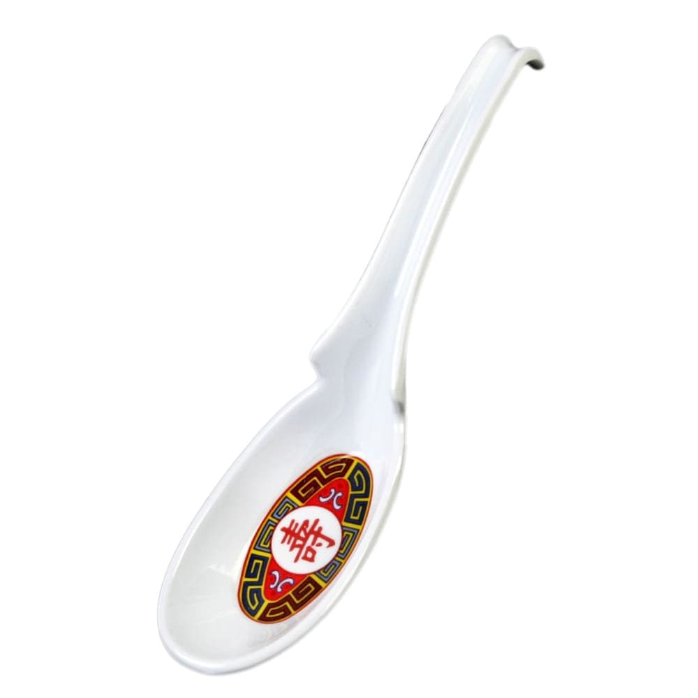 Thunder Group 7100TR 1 oz Melamine Soup Spoon, Red/White