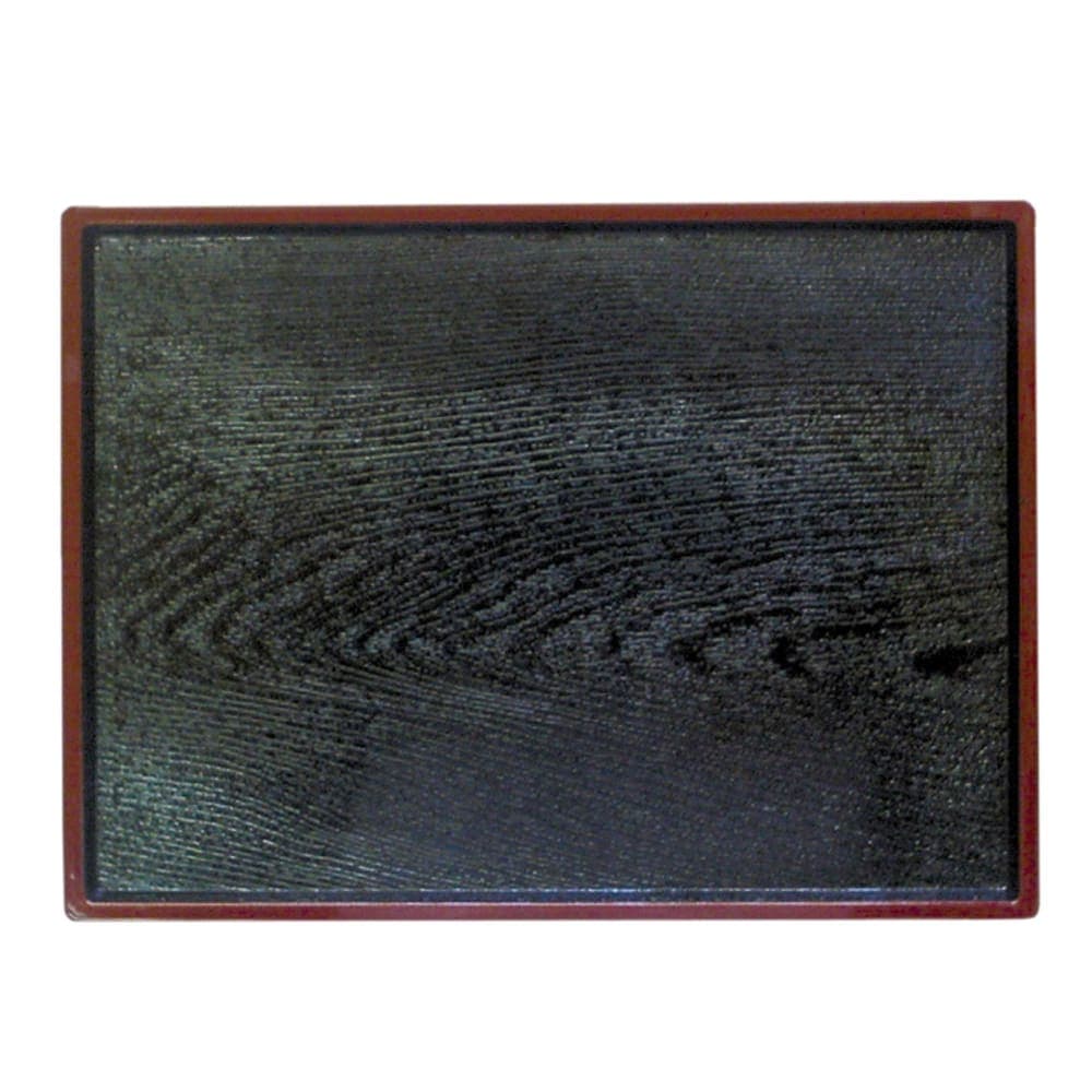 Thunder Group PLA016 Rectangular Obon Serving Tray - 15 1/2" x 11 1/2", Wood, Black