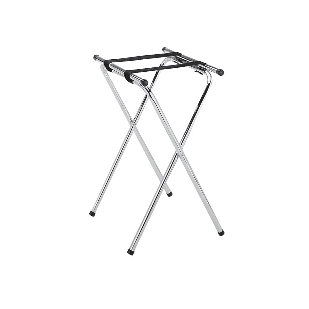 Thunder Group SLTS002 Folding Tray Stand - (2) Black Nylon Straps, Chrome Plated