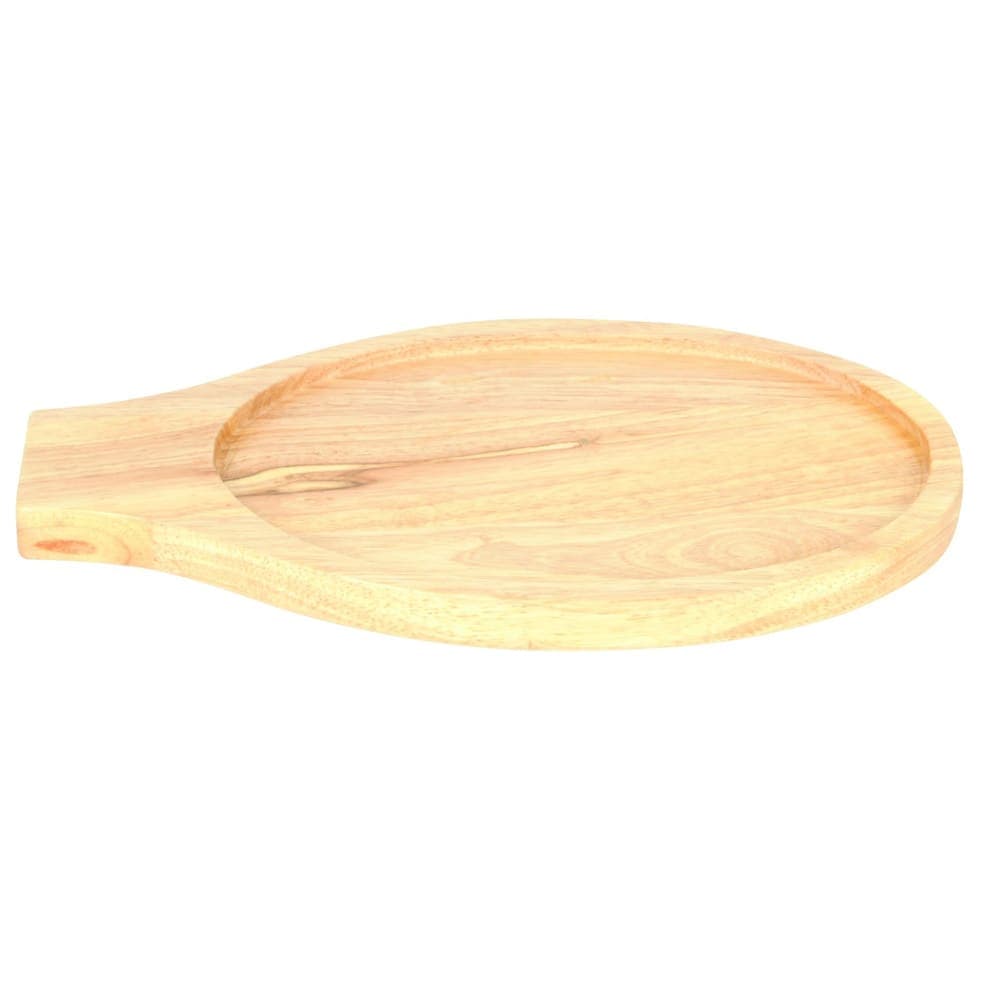 Thunder Group WDFJ001 Oval Fajita Skillet Underliner - 12 1/4" x 8", Beech Wood