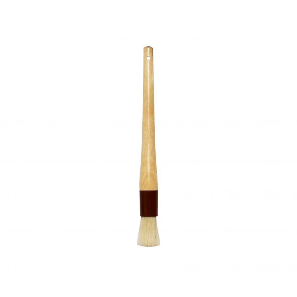 Thunder Group WDPB006 1" Round Pastry Brush - Boar Bristles, Brown Plastic Ferrule, Wood Handle