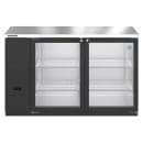 Hoshizaki BB59-G 59 1/2" Bar Refrigerator - 2 Swinging Glass Doors, Black, 115v thumbnail 2
