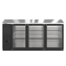 Hoshizaki BB80-G 80" Bar Refrigerator - 3 Swinging Glass Doors, Black, 115v thumbnail 2