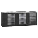 Hoshizaki BB95-G 95 1/2" Bar Refrigerator - 3 Swinging Glass Doors, Black, 115v thumbnail 3