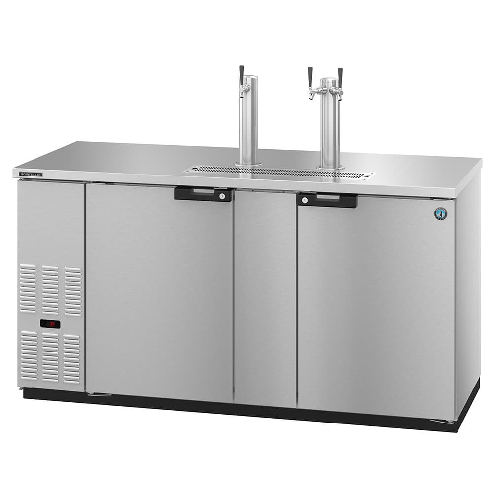 Hoshizaki DD69-S 69 1/2" Kegerator Beer Dispenser w/ (3) Keg Capacity - (2) Columns, Stainless, 115v