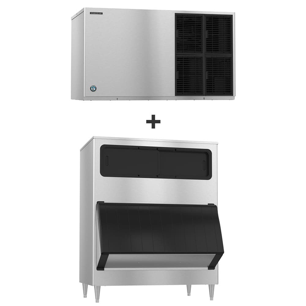Hoshizaki KM-1301SAJ3/B-1300SS 1427 lb KM Series Crescent Cube Ice Machine w/ Bin - 1304 lb Storage, Air Cooled, 208-230v