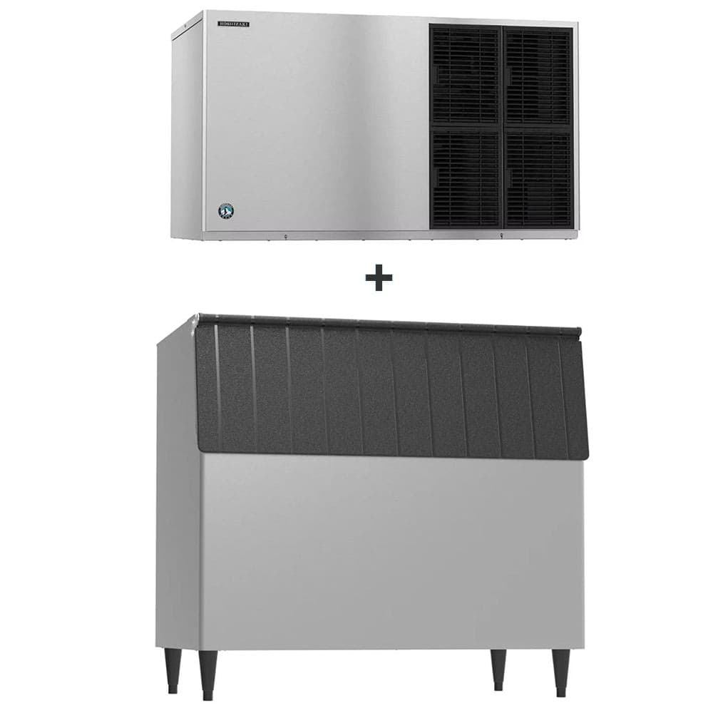 Hoshizaki KM-1601SAJ3/B-800SF 1513 lb KM Series Crescent Cube Ice Machine w/ Bin - 800 lb Storage, Air Cooled, 208-230v