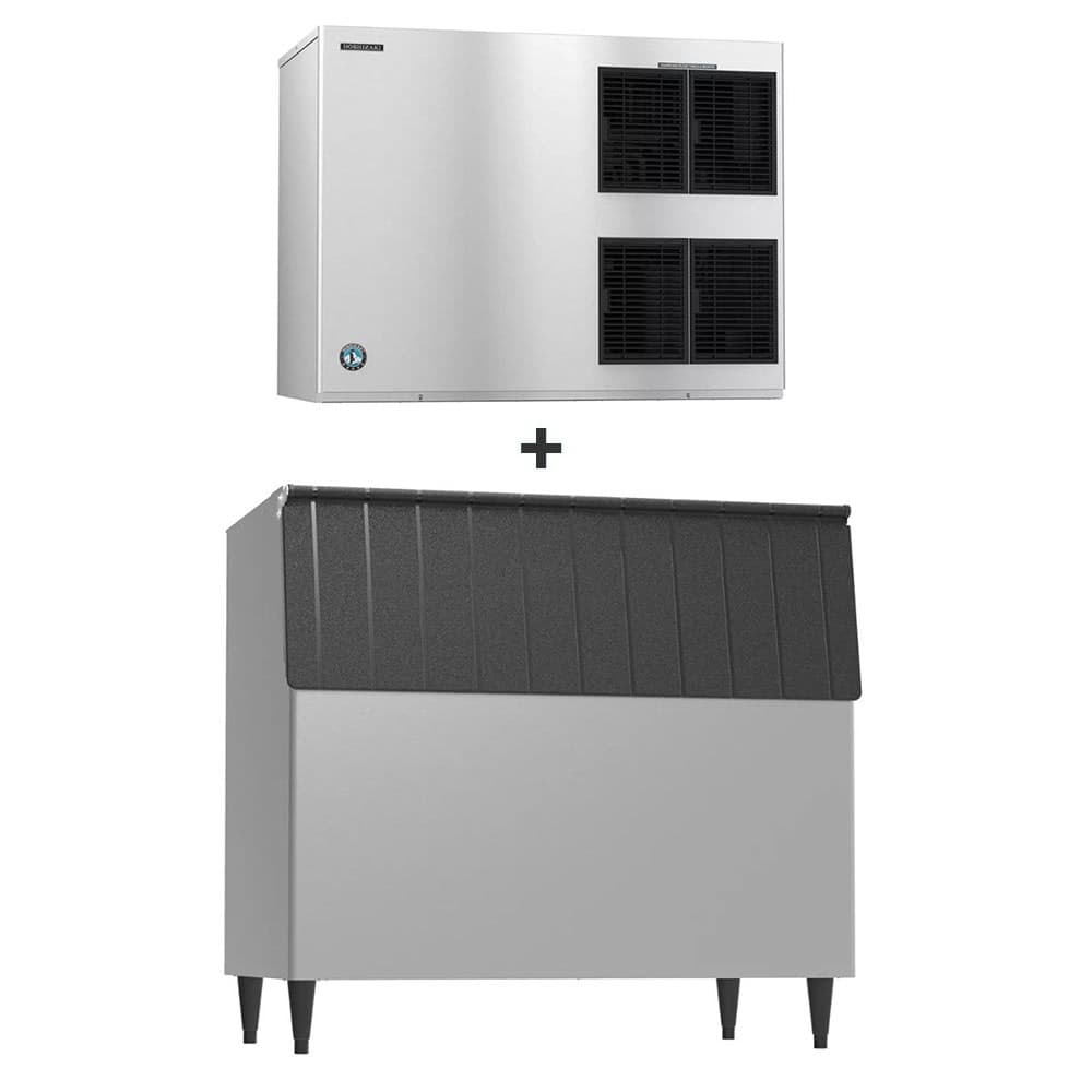 Hoshizaki KM-1900SAJ/B-800SF 1875 lb KM Series Crescent Cube Ice Machine w/ Bin - 800 lb Storage, Air Cooled, 208-230v