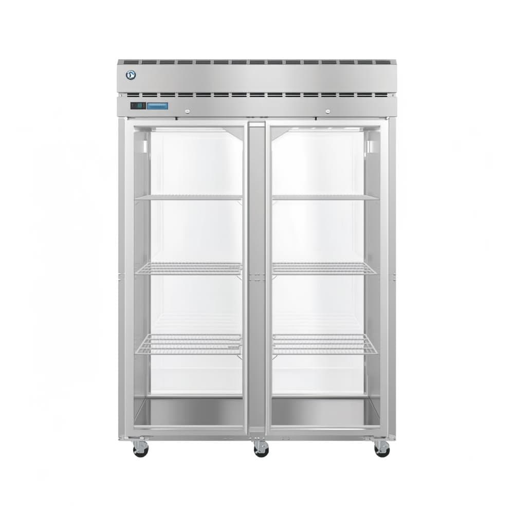 Hoshizaki PT2A-FG-FG Steelheart 55" Two Section Pass Thru Refrigerator - (4) Right Hinge Glass Doors, 115v