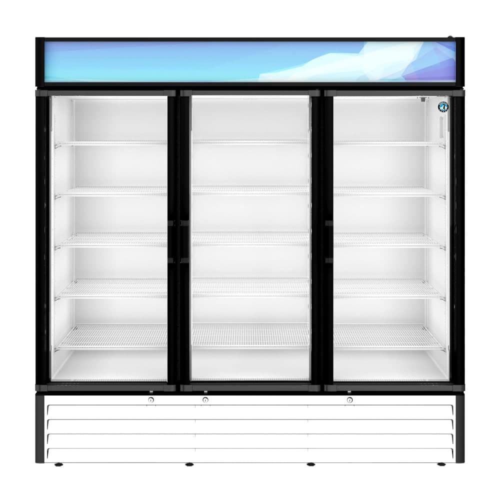 Hoshizaki RM-65-HC-WHT 78" RM Series Three Section Glass Door Merchandiser - (3) Left/Right Hinge Doors, White, 115v