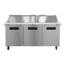Hoshizaki SR72B-30M 72" Steelheart Mega Top Sandwich/Salad Prep Table w/ Refrigerated Base, 115v thumbnail 2