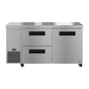 Hoshizaki ULR60B-D2 60" Steelheart Undercounter Refrigerator w/ (2) Sections, (1) Door & (2) Drawers, 115v thumbnail 2