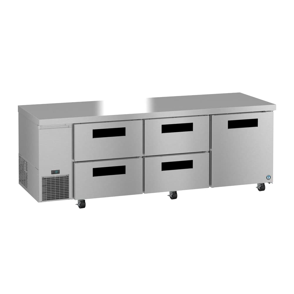 Hoshizaki ULR93B-D4 93" Steelheart Undercounter Refrigerator w/ (3) Sections, (1) Door & (4) Drawers, 115v