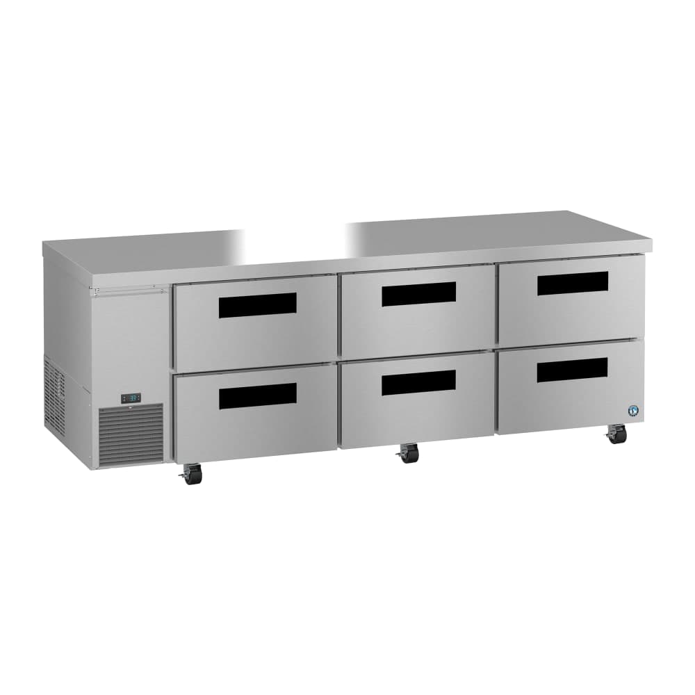 Hoshizaki ULR93B-D6 93" Steelheart Undercounter Refrigerator w/ (3) Sections & (6) Drawers, 115v