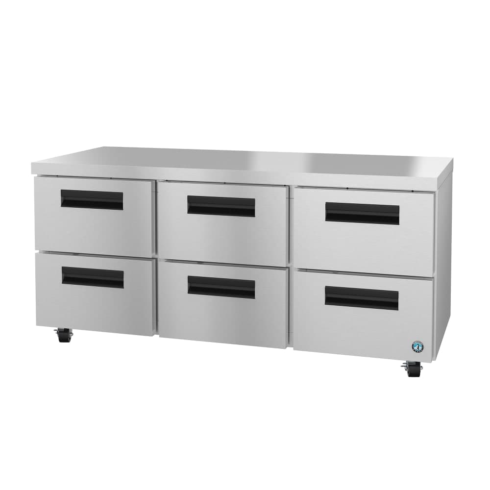 Hoshizaki UR72B-D6 72" W Undercounter Refrigerator w/ (3) Sections & (6) Drawers, 115v