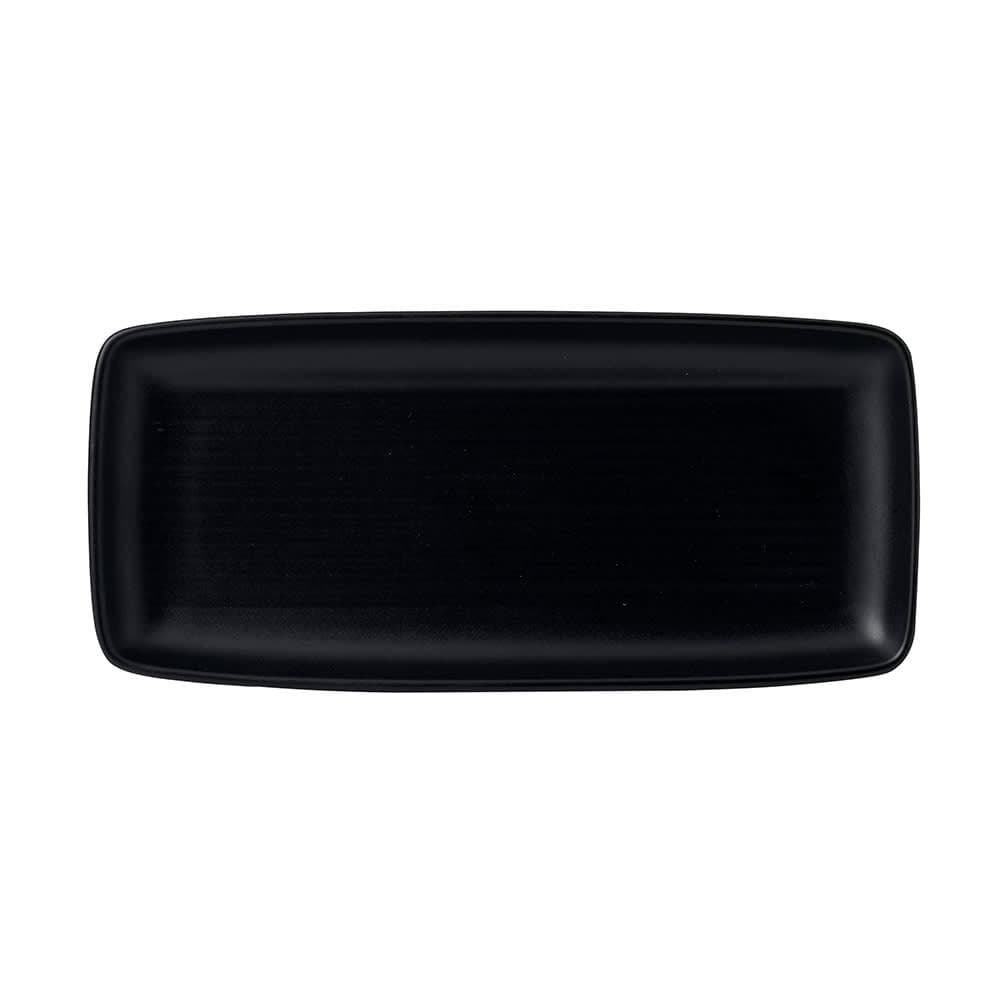 Dudson EJ271 10 5/8" x 4 3/4" Rectangular Evo Chef's Tray - Ceramic, Jet