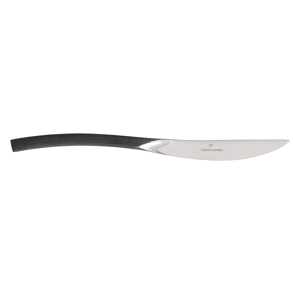 Chef & Sommelier FMO26 9 1/2" Steak Knife with 18/10 Stainless Grade, Black Oak Pattern