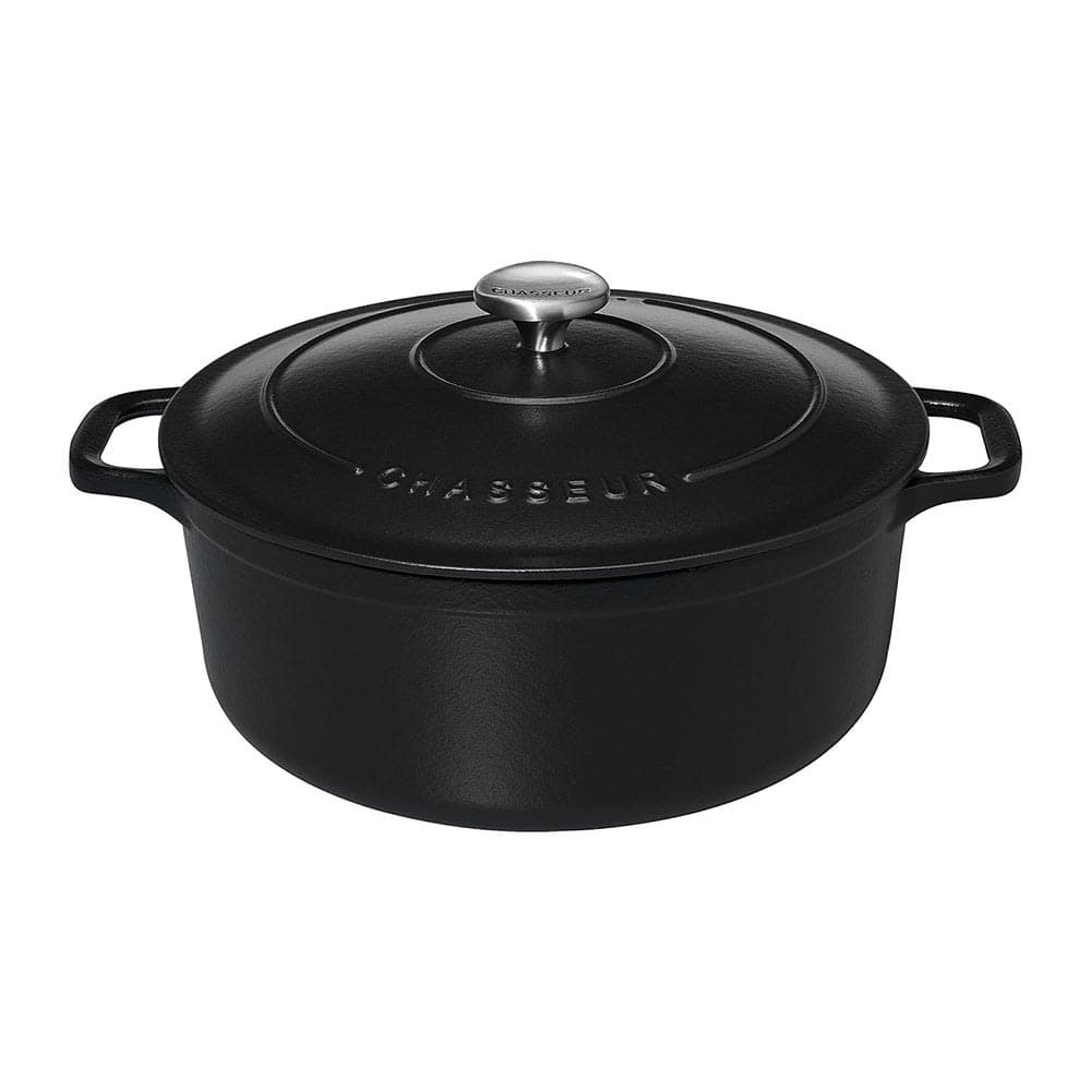 Chasseur 6 1/2 qt Cast Iron Casserole Dish - 14 1/6" x 11", Black (FN427)
