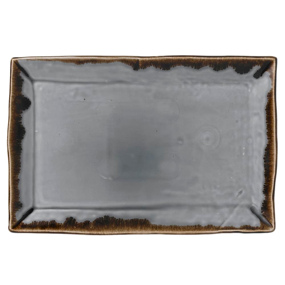 Dudson HGR11 11 1/4" x 7 1/2" Rectangular Harvest Tray - Ceramic, Gray