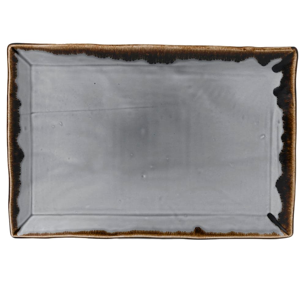 Dudson HGR13 13 1/4" x 9" Rectangular Harvest Tray - Ceramic, Gray