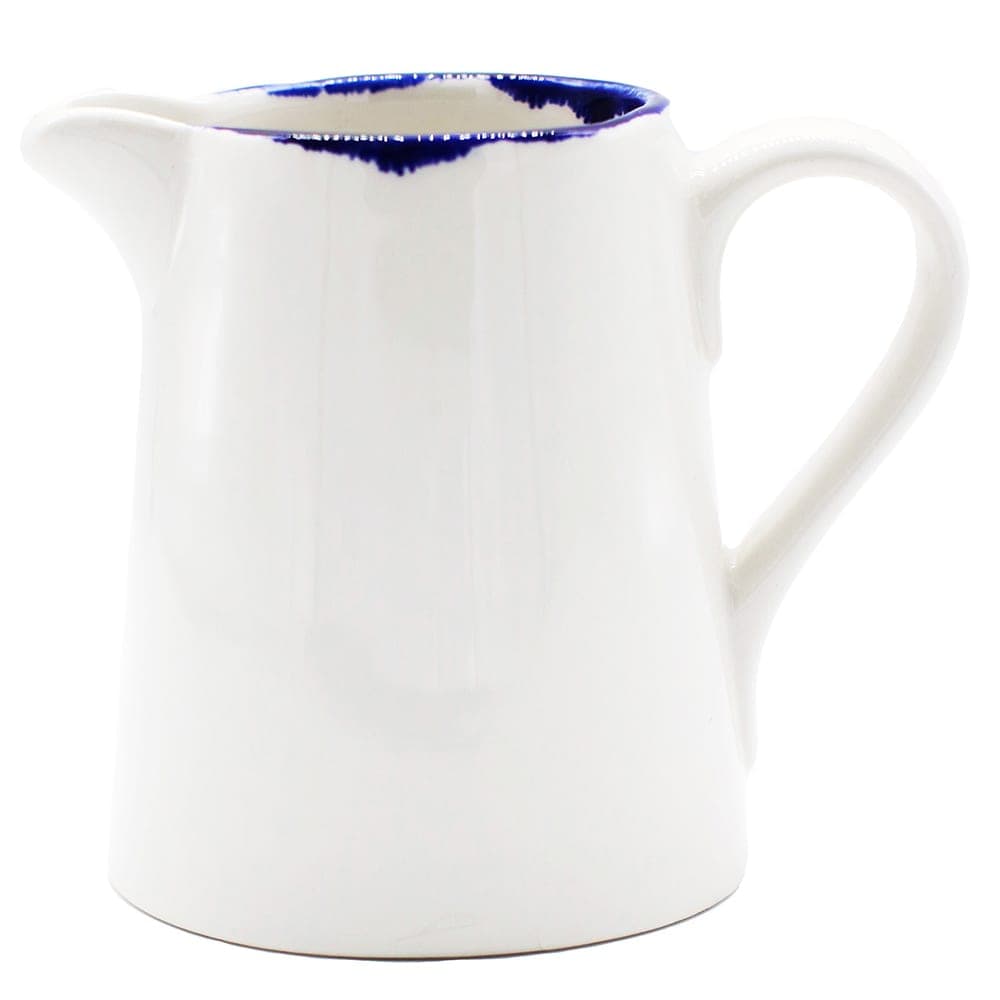 Dudson HI145 5 1/4 oz Creamer - Glazed Ceramic, White/Blue