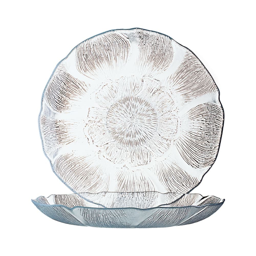 Arcoroc J0856 9" Round Fleur Dinner Plate - Glass, Clear
