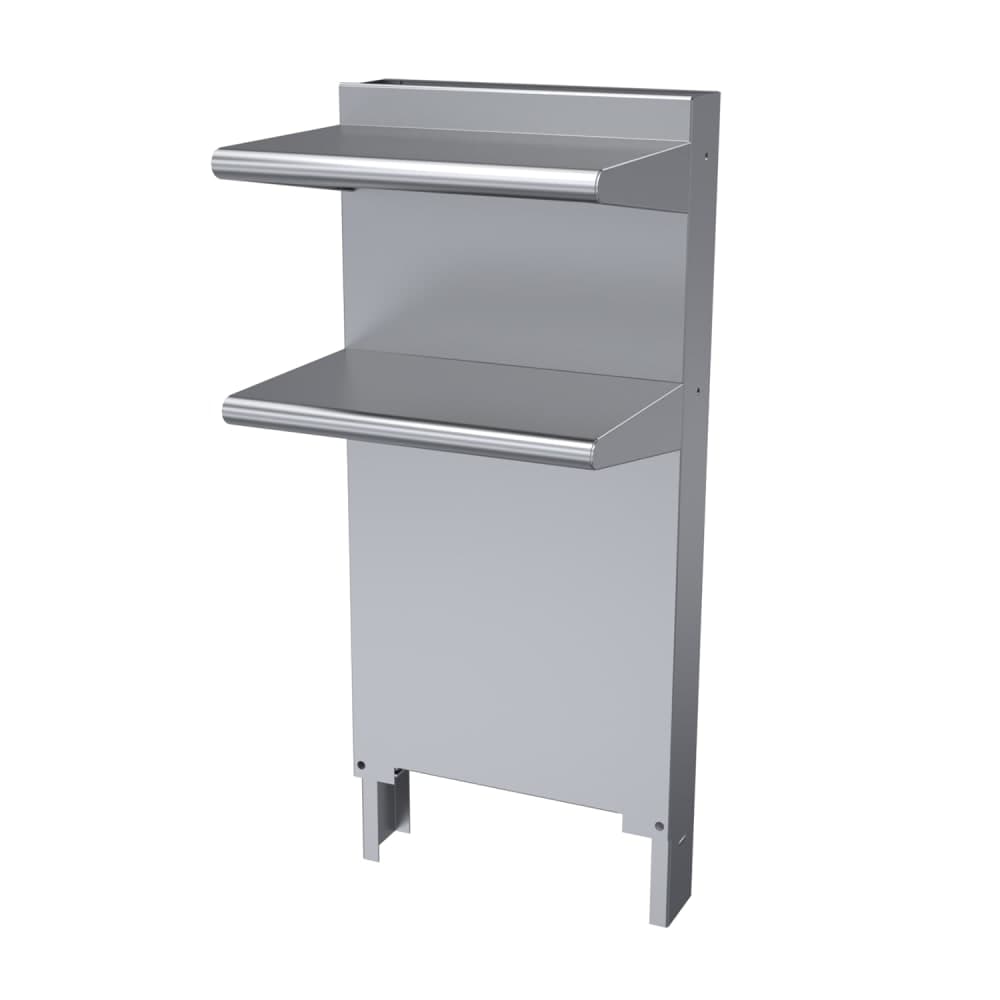 Garland CCDHS-18 Cuisine Backguard/Flue Riser w/ Double High Shelves, 35 x 18"W