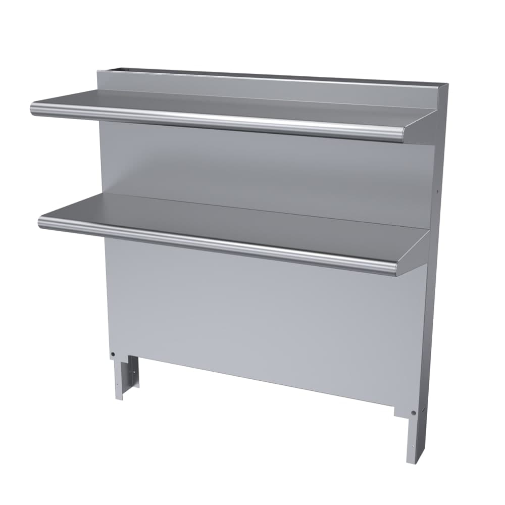 Garland CCDHS-36SU Cuisine Backguard/Flue Riser w/ Double High Shelves, 35 x 36 W, Step Up Ranges