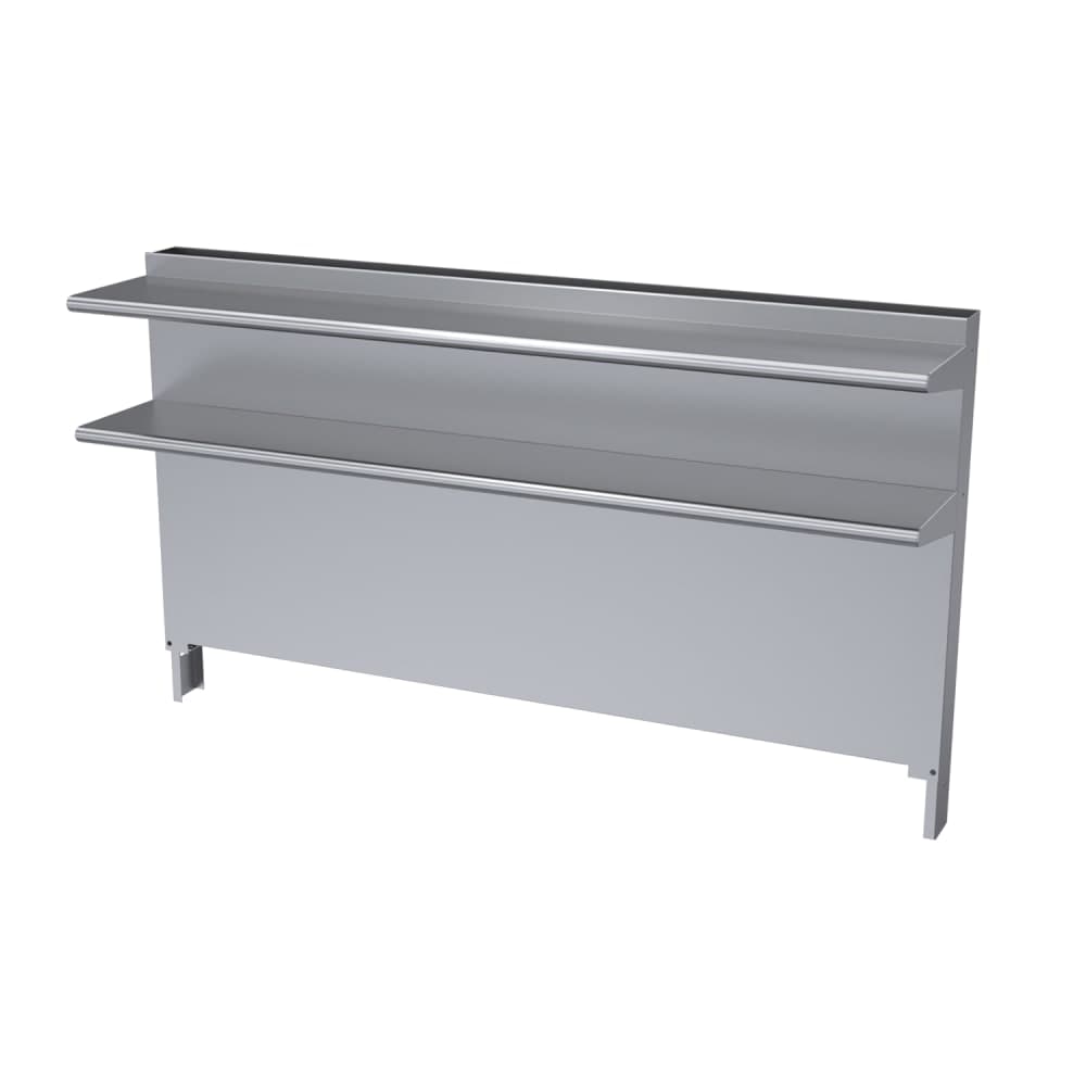 Garland CCDHS-72 Cuisine Backguard/Flue Riser w/ Double High Shelves, 35 x 72"W