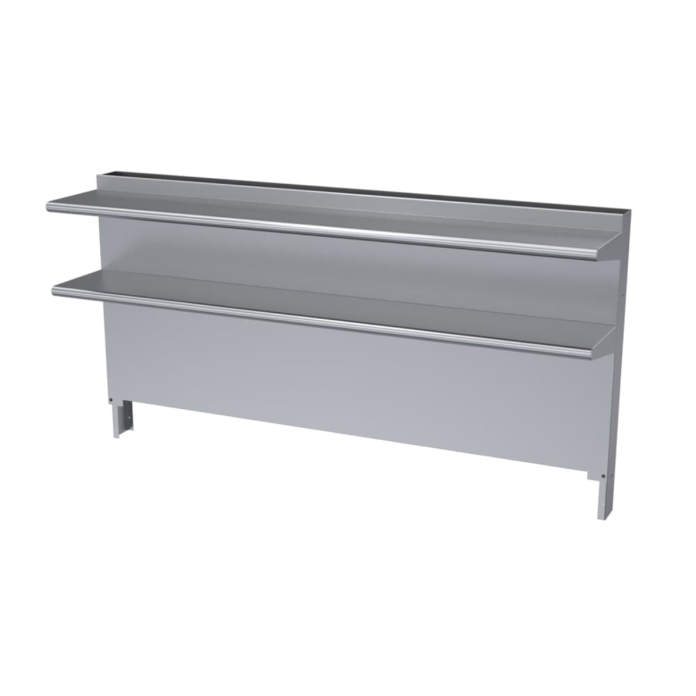 Garland CCDHS-72SU Cuisine Backguard/Flue Riser w/ Double High Shelves, 35 x 72 W, Step Up Ranges