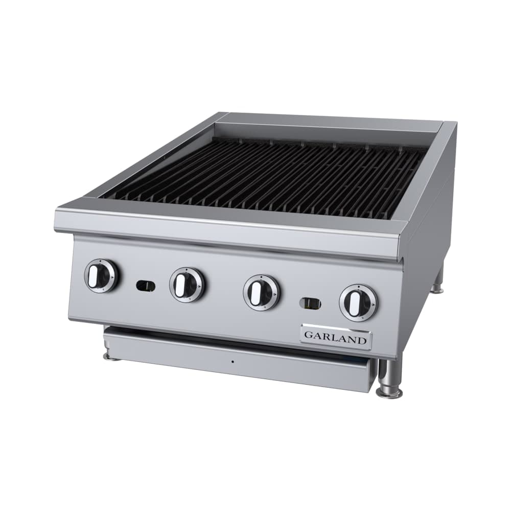 Garland GTBG24-NR24 24" Countertop Charbroiler, Non-Adjustable Cast Iron Grates, Liquid Propane