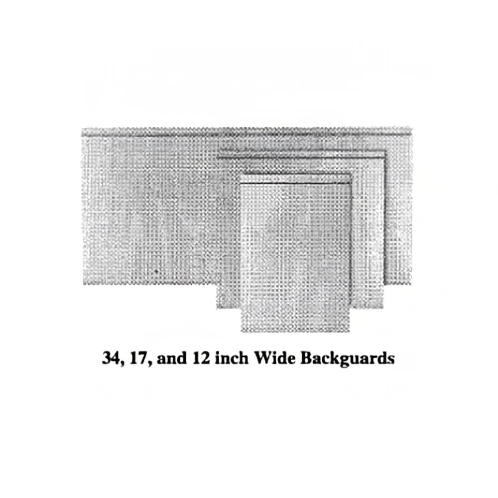 Garland M12BG Master Series Backguard/Flue Riser, 17"H x 12"W, Stainless