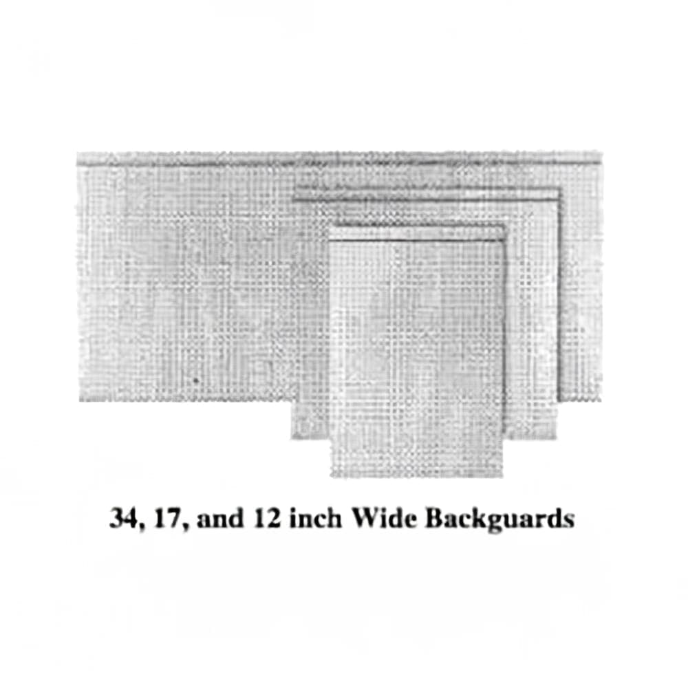 Garland M17DDBG Master Series Backguard/Flue Riser, 34 1/2"H x 17"W, Stainless