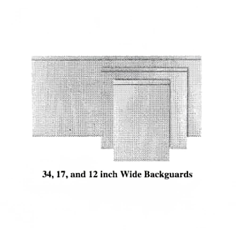 Garland M34DDBG Master Series Backguard/Flue Riser, 34 1/2"H x 34"W, Stainless