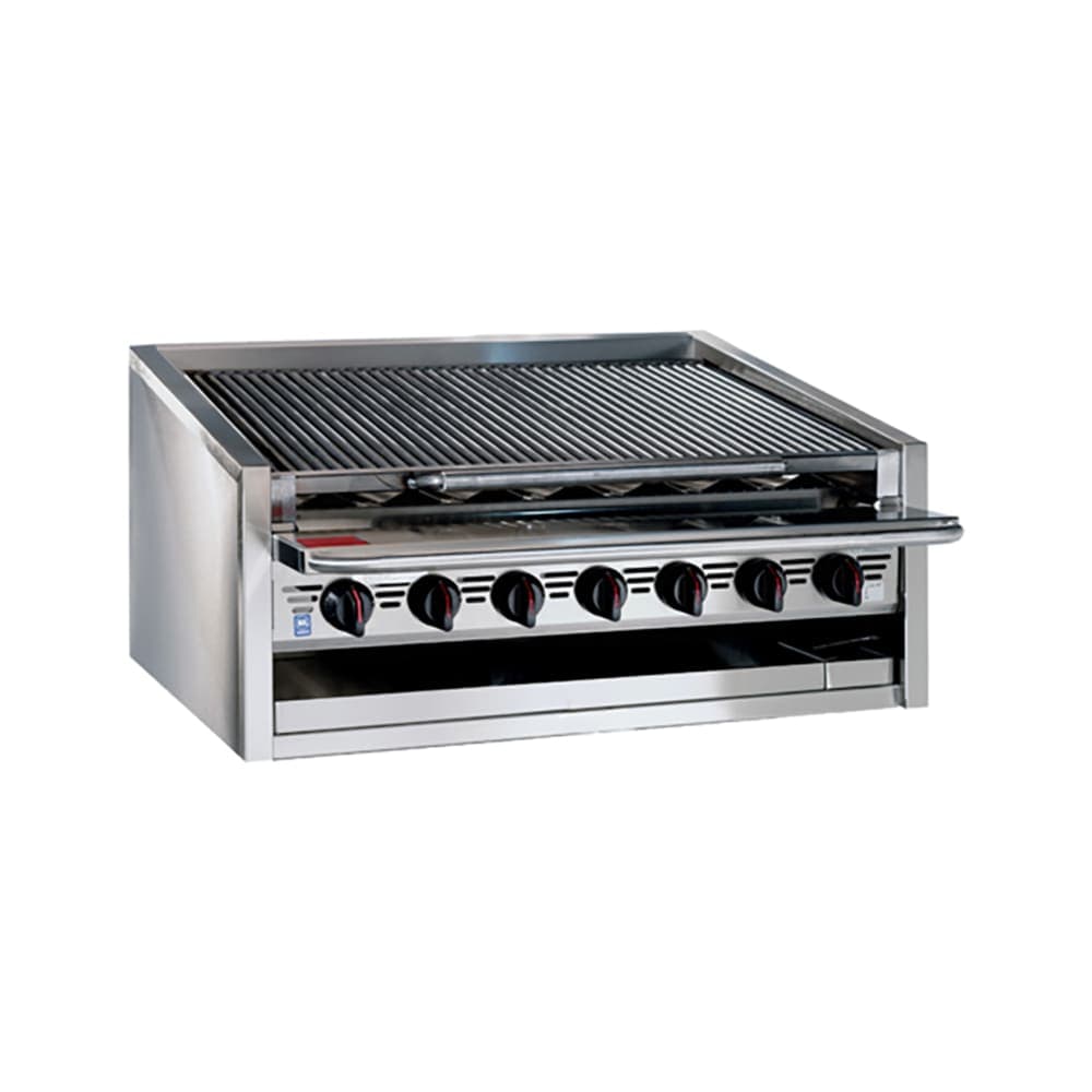 Bakers Pride L-24RS-R 24" Countertop Gas Charbroiler w/ Cast Iron Radiants - (4) Burners, Liquid Propane