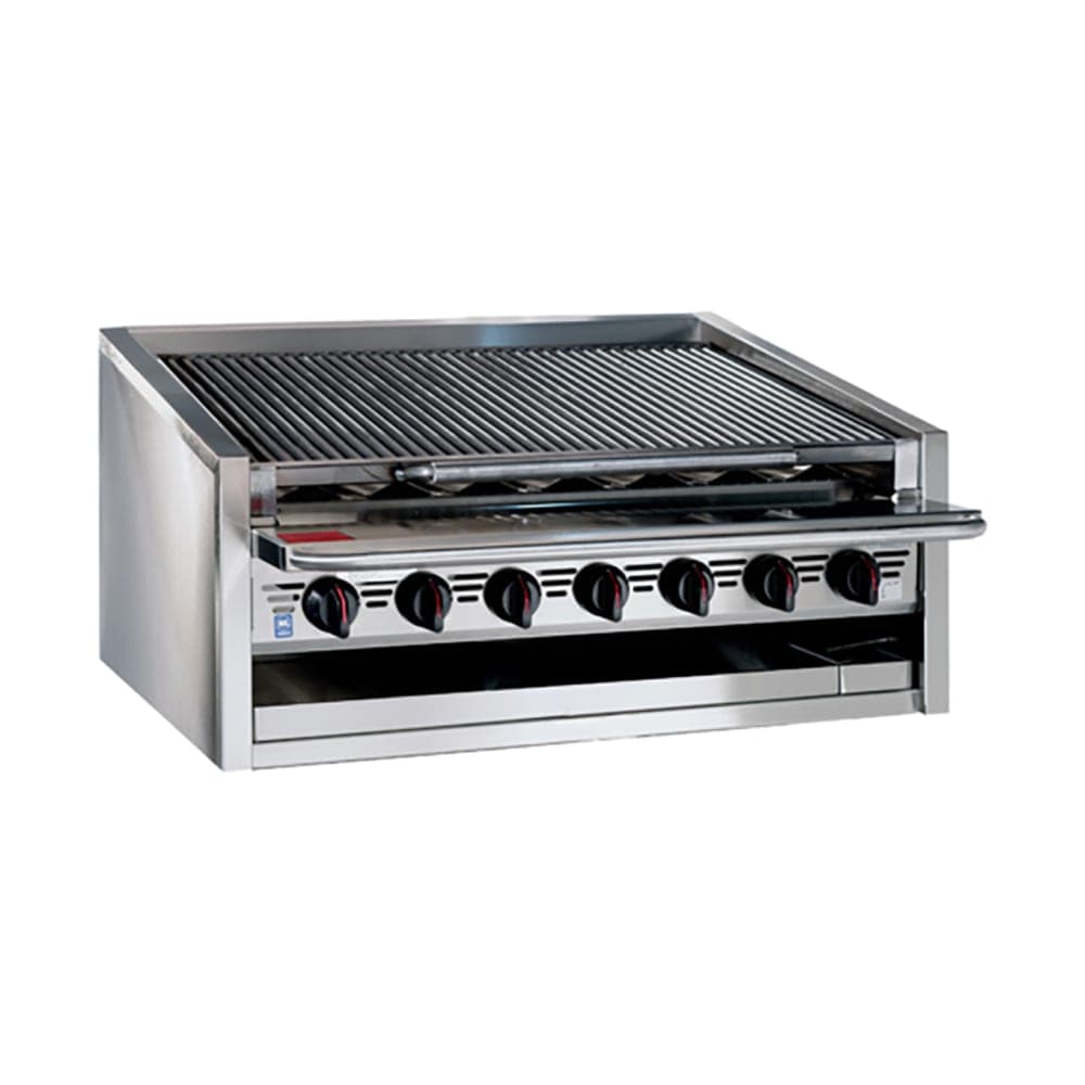 Bakers Pride L-48RS 48" Countertop Gas Charbroiler w/ Stainless Steel Radiants - (10) Burners, Natural Gas