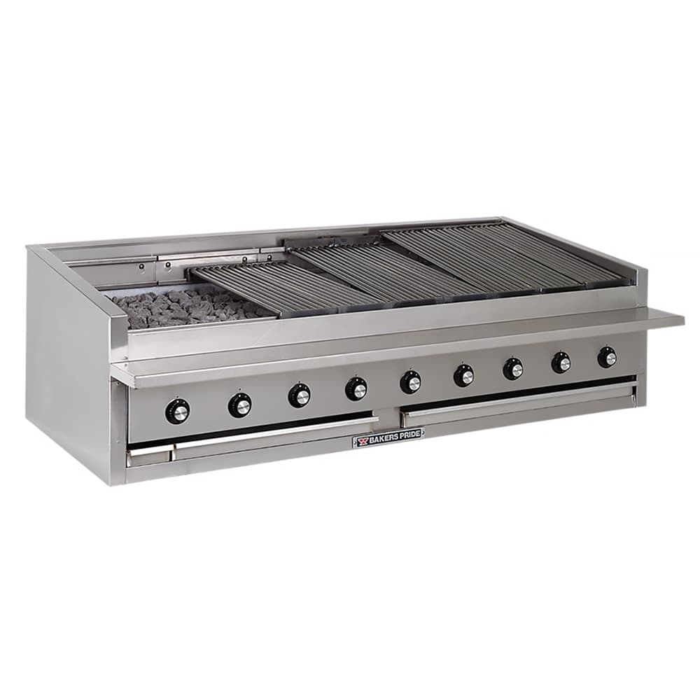 Bakers Pride L-72RS-R 72" Countertop Gas Charbroiler w/ Cast Iron Radiants - (16) Burners, Natural Gas