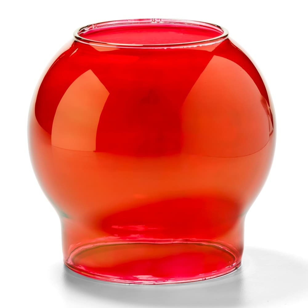 Hollowick 35R Fitter Globe for 3" Fitter Base, 3 3/8 x 3 1/8", Glass, Ruby Bubble