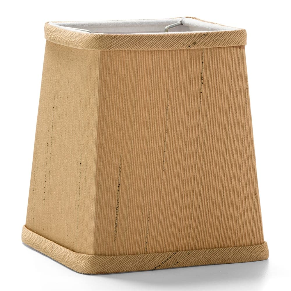 Hollowick 393SS Square Candlestick Shade - 4 3/4" x 4 1/4", Fabric, Sandstone