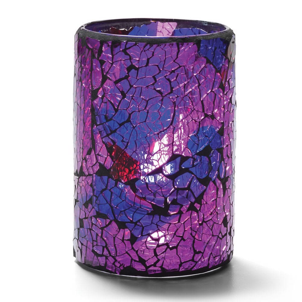 Hollowick 43017BP Crackle Lamp w/ Cylinder Style for HD26 & HD12, 3 1/8 x 4 1/2", Glass, Blue/Purple
