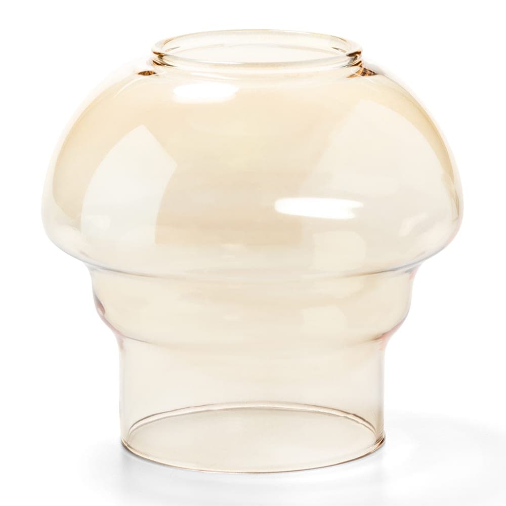 Hollowick 46AL Fitter Globe w/ Mushroom Shape, 3 1/2" x 4 3/4", Glass, Amber Lustre