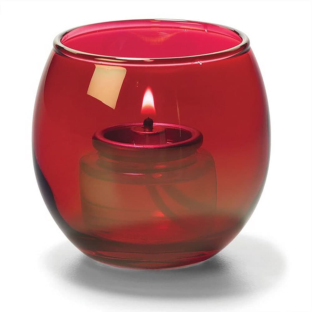 Hollowick 5119R Tealight Lamp w/ Bubble Style, 2 19/30 x 2 3/8", Glass, Ruby Lustre