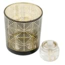 Hollowick 5120 Sussex™ Geometric Votive Lamp - 2 9/10"D x 3 3/20"H, Black & Gold thumbnail 2